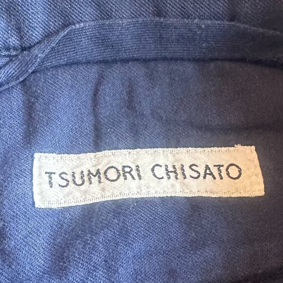 Tsumori Chiatso Cropped Length Slacks Pants Teal Print Trousers Size 10 Women's - Picture 10 of 11